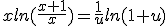 xln(\frac{x+1}{x})=\frac{1}{u}ln(1+u)